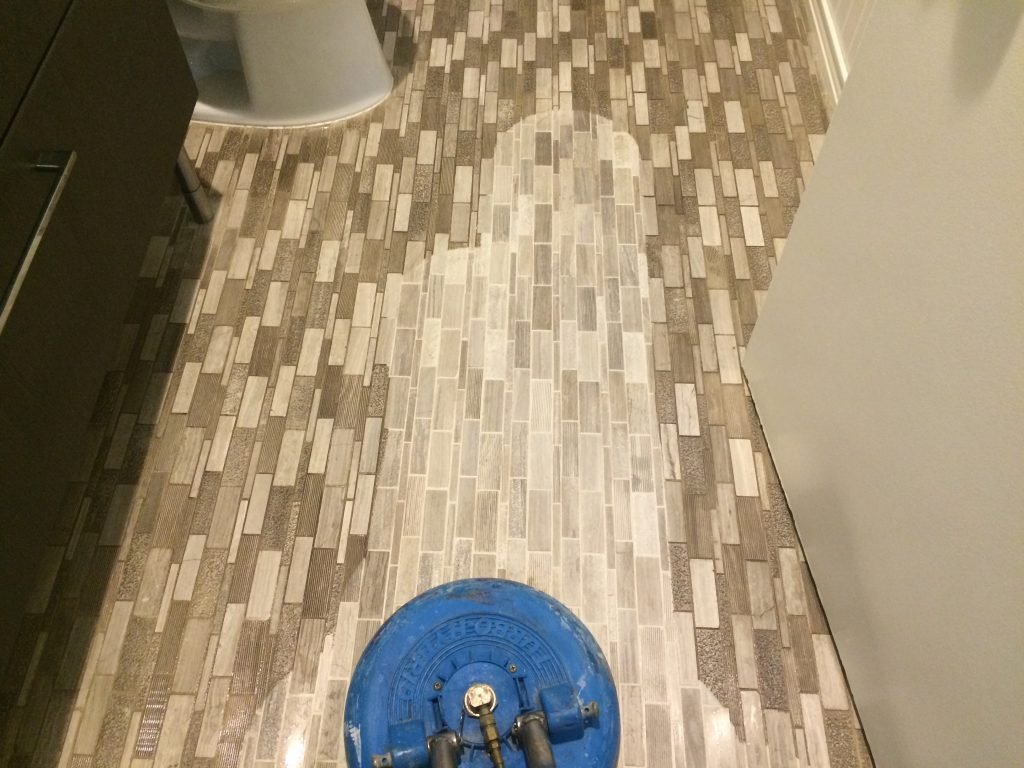 tile and grout cleaning- restroom floor